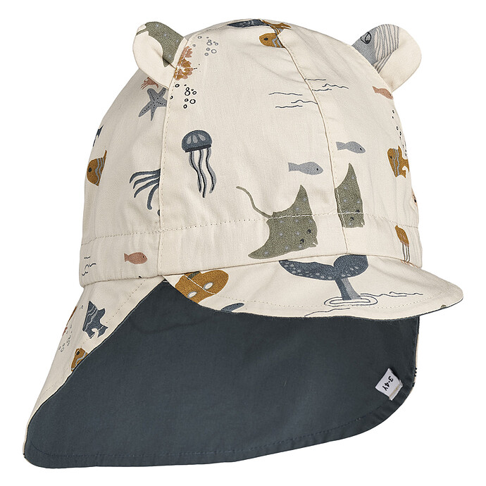 Chapeau Réversible Gorm Sea Creature Sandy - 6/9 Mois Liewood