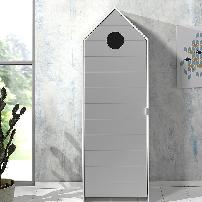Armoire Casami 1 Porte - Gris (JAXX) - Image 4