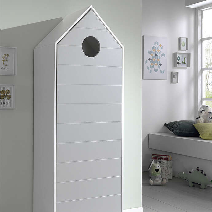Armoire Casami 1 Porte - Gris (JAXX) - Image 5