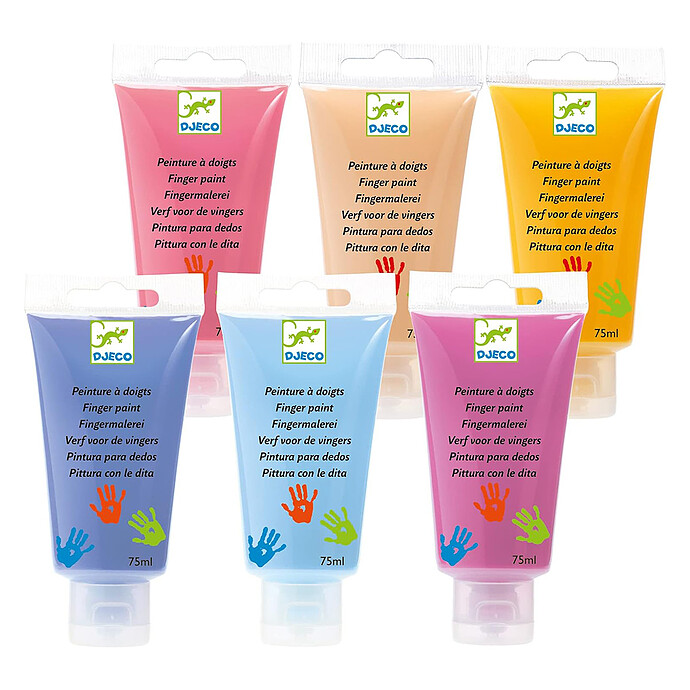 Lot de 6 Tubes de Peinture à Doigts Sweet Djeco