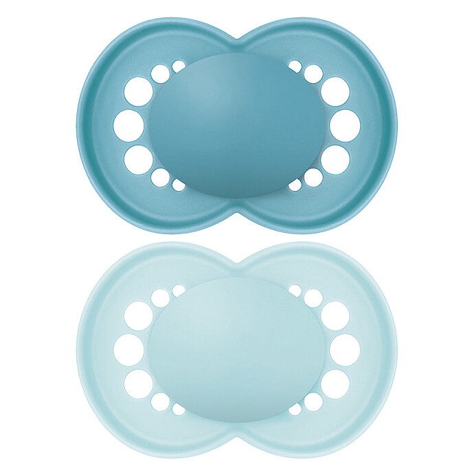 Lot de 2 Sucettes Original Tendance Bleu - 18 Mois + MAM