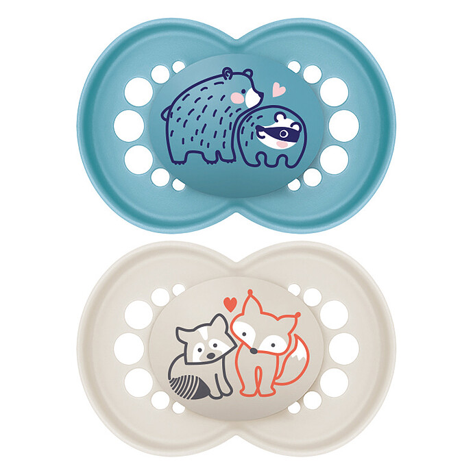 Lot de 2 Sucettes Original Nature Ours et Renard - 18 Mois + MAM