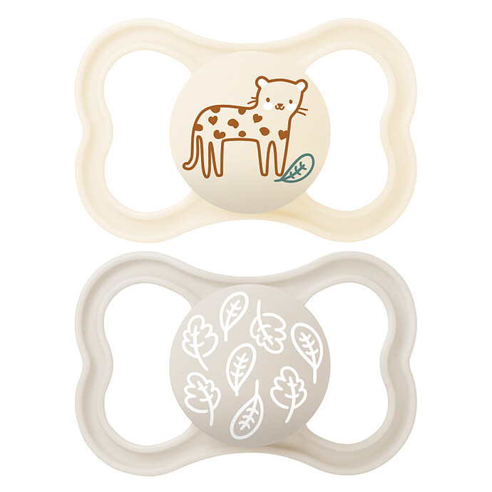 Lot de 2 Sucettes Supreme Léopard et Feuilles - 18 Mois + MAM