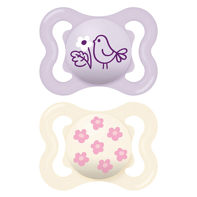 Lot de 2 Sucettes Supreme Oiseau et Fleurs - 2/6 Mois MAM