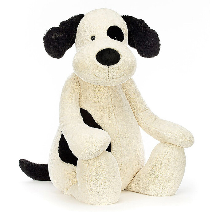 Bashful Black & Cream Puppy - Giant Jellycat