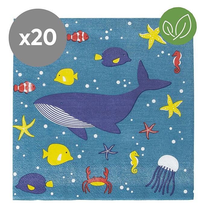 Lot de 20 Serviettes en Papier - Océan My Little Day