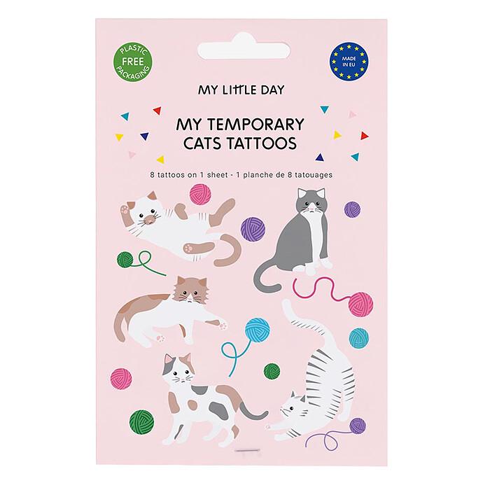 Planche de 8 Tatouages - Chat My Little Day