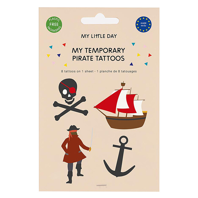 Planche de 8 Tatouages - Pirate My Little Day