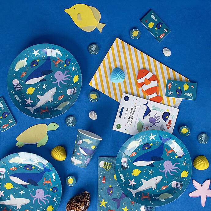 Lot de 8 Gobelets en Papier Océan - 205 ml My Little Day