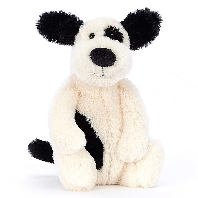 Bashful Black & Cream Puppy - Small Jellycat