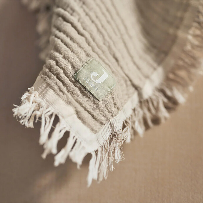 Avis Couverture Berceau Fringe - Olive Green & Ivory