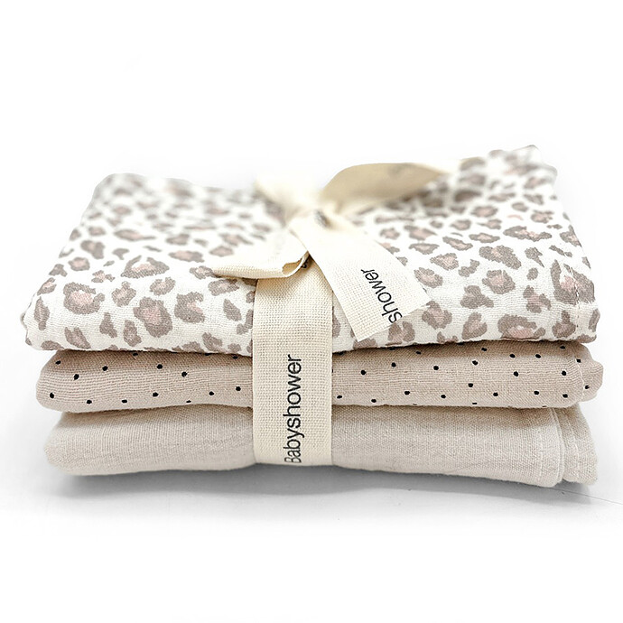 Lot de 3 Mini Langes - Soft Print Babyshower