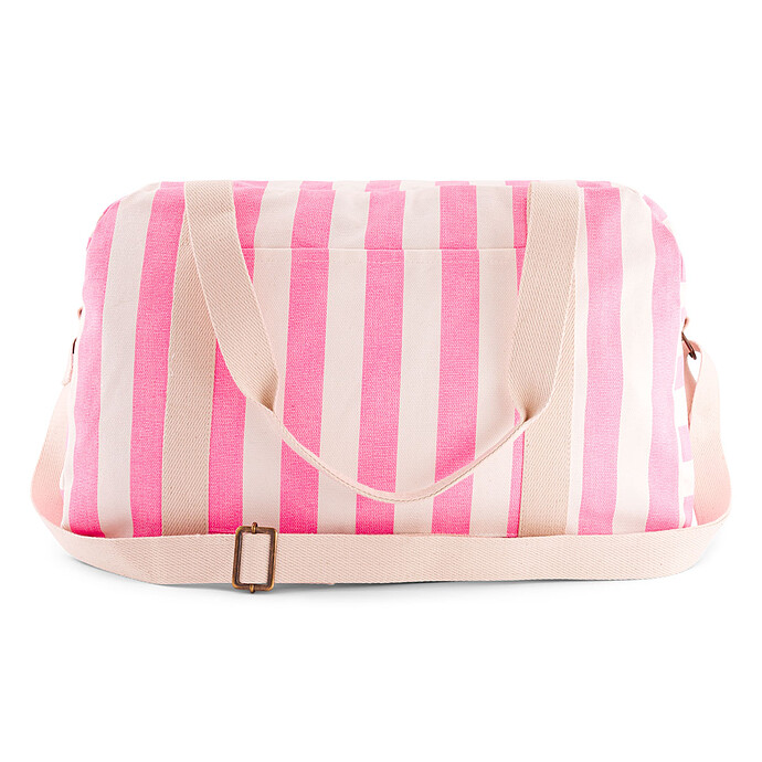 Sac à Langer Raphael - Rayures Ecru et Rose Rose in April