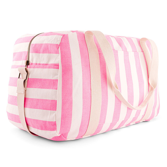 Sac à Langer Raphael - Rayures Ecru et Rose Rose in April