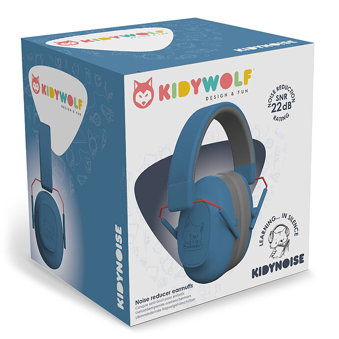 KidyNoise Casque Anti-Bruit - Bleu  Kidywolf