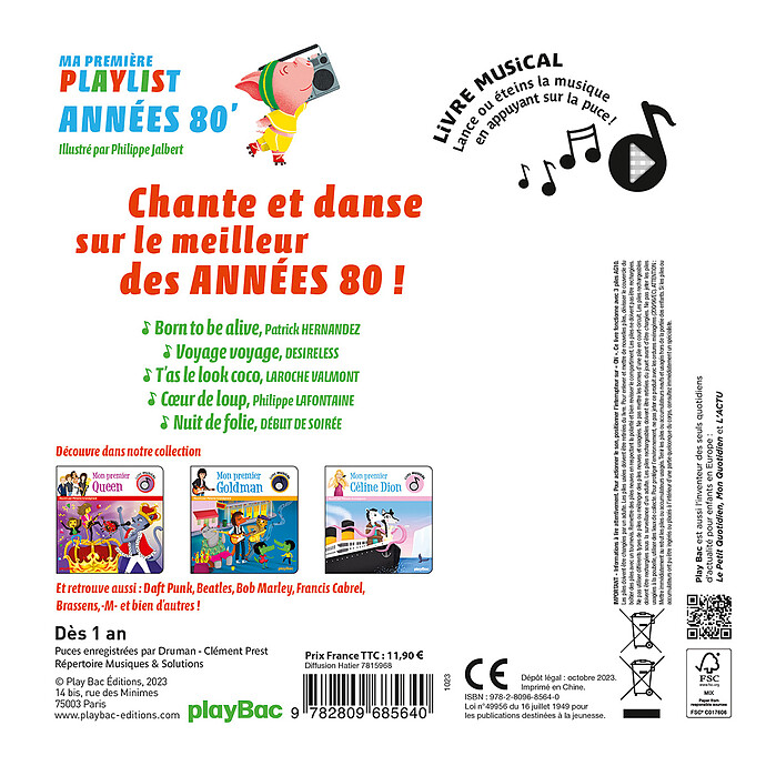Achat Livre Musical Ma Première Playlist Année 80
