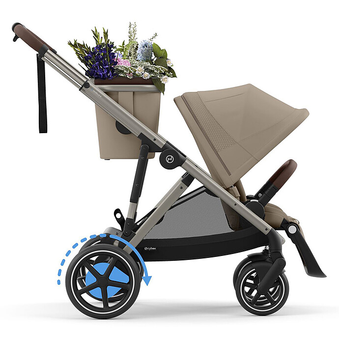 Poussette Evolutive e-Gazelle S Châssis Taupe - Almond Beige Cybex