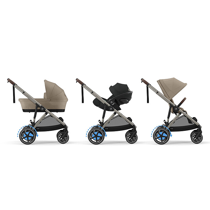 Avis Poussette Evolutive e-Gazelle S Châssis Taupe - Almond Beige