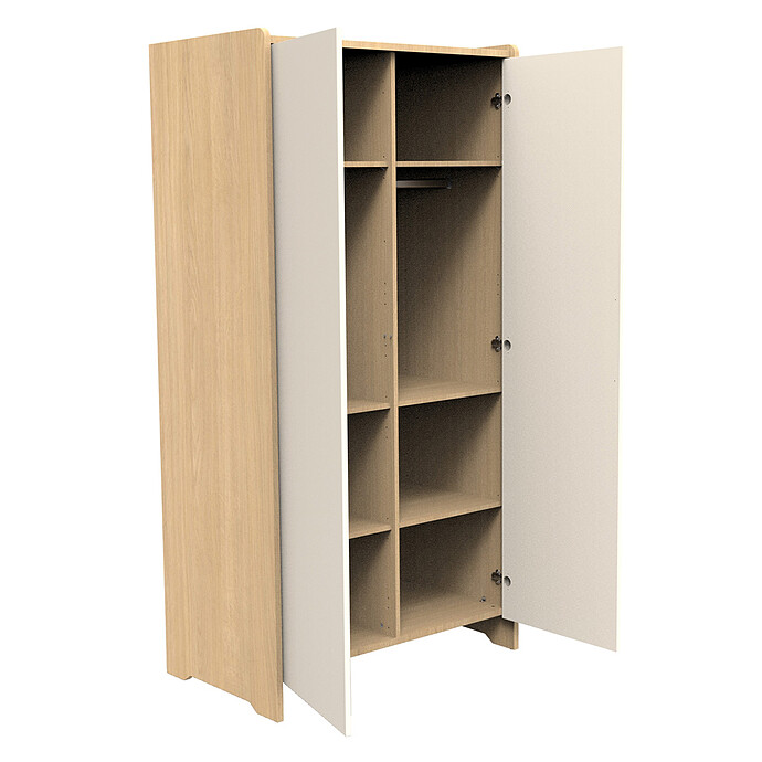 Achat Armoire 2 Portes Vanille - Chêne Miel et Meringue