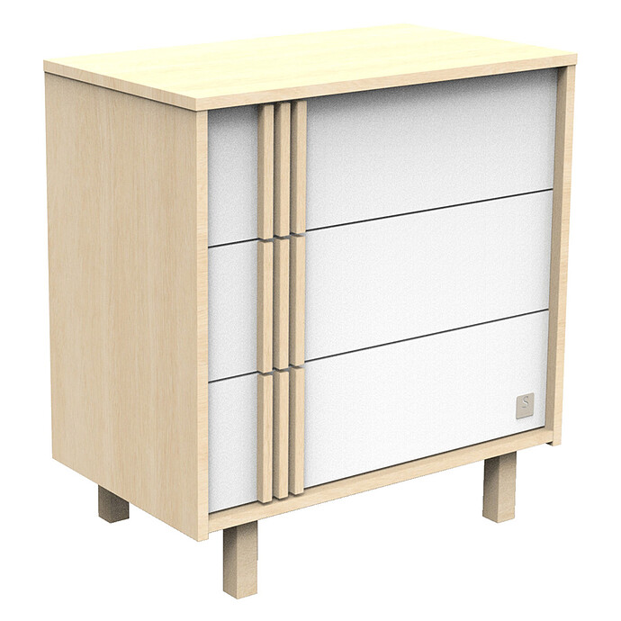 Avis Commode et Plan à Langer Nature - Chêne Velour et Blanc