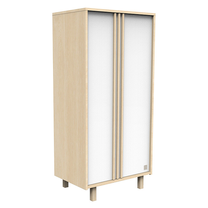 Avis Armoire 2 Portes Nature - Chêne Velour et Blanc