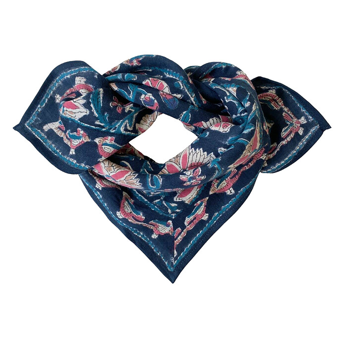 Small Foulard Manika Bird - Céleste  Apaches