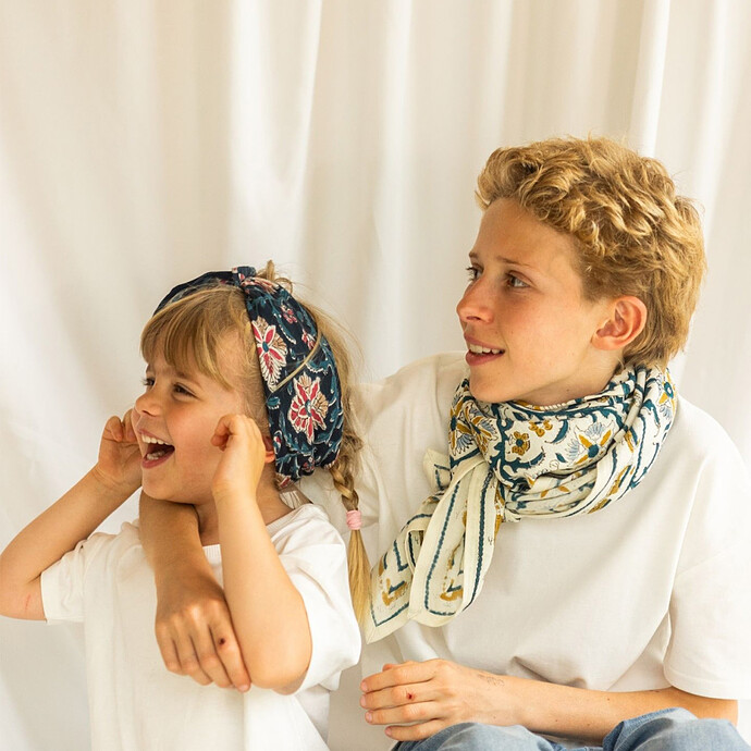 Avis Small Foulard Manika Bird - Céleste 