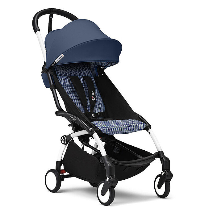 Poussette YOYO³ Complète 0+ et 6  Châssis Blanc - Bleu Air France Stokke