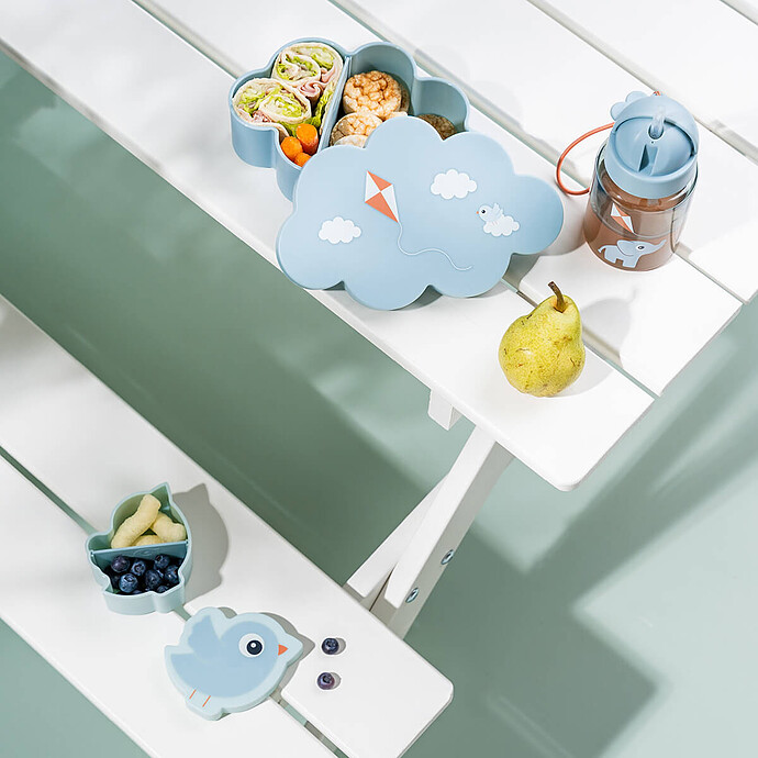 Avis Coffret 3 Pièces Gourde et Boîtes à Goûter - Playground Bleu
