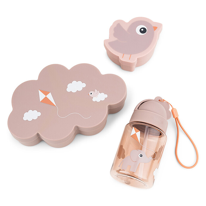 Coffret 3 Pièces Gourde et Boîtes à Goûter - Playground Rose Done by Deer