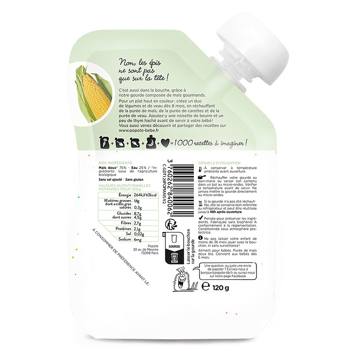 Gourde repas bio