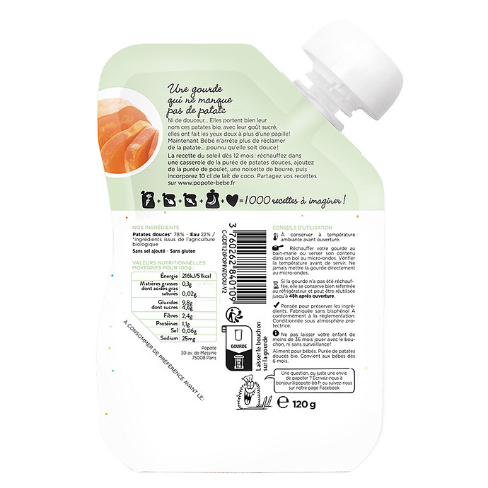 Gourde repas bio