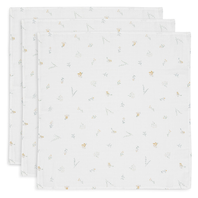 Lot de 3 Petits Langes Gaze de Coton - Lovely birds Jollein