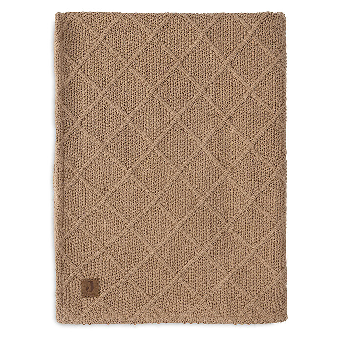 Couverture Berceau Check Knit - Biscuit Teddy Fleece Jollein