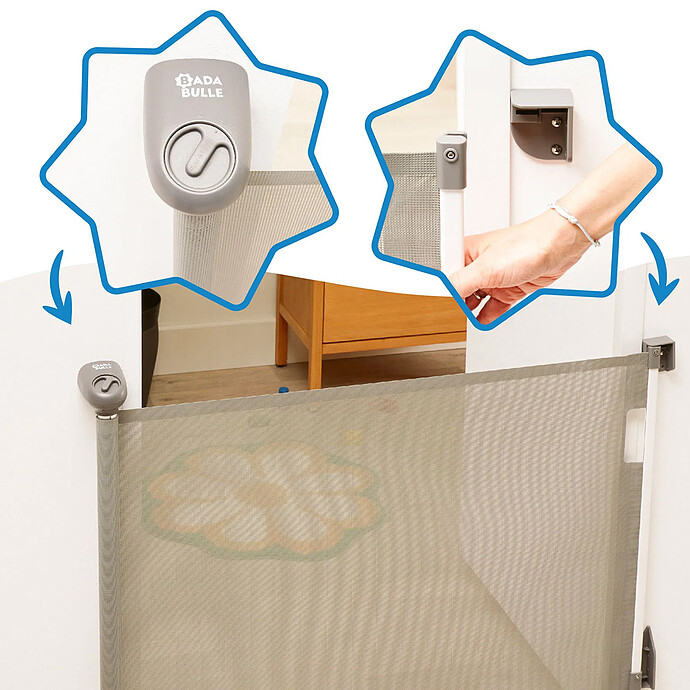 Barrière de Sécurité Rétractable Safe & Roll - Gris Badabulle
