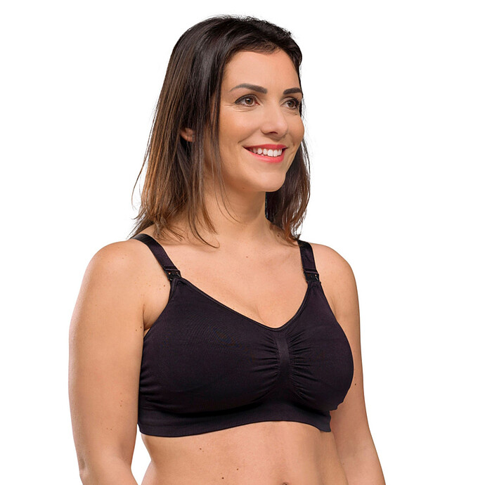 Soutien-gorge de Grossesse et d'Allaitement Rembourré Sans Coutures Noir - XL carriwell