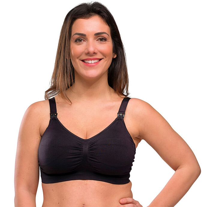Soutien-gorge de Grossesse et d'Allaitement Rembourré Sans Coutures Noir - XL carriwell