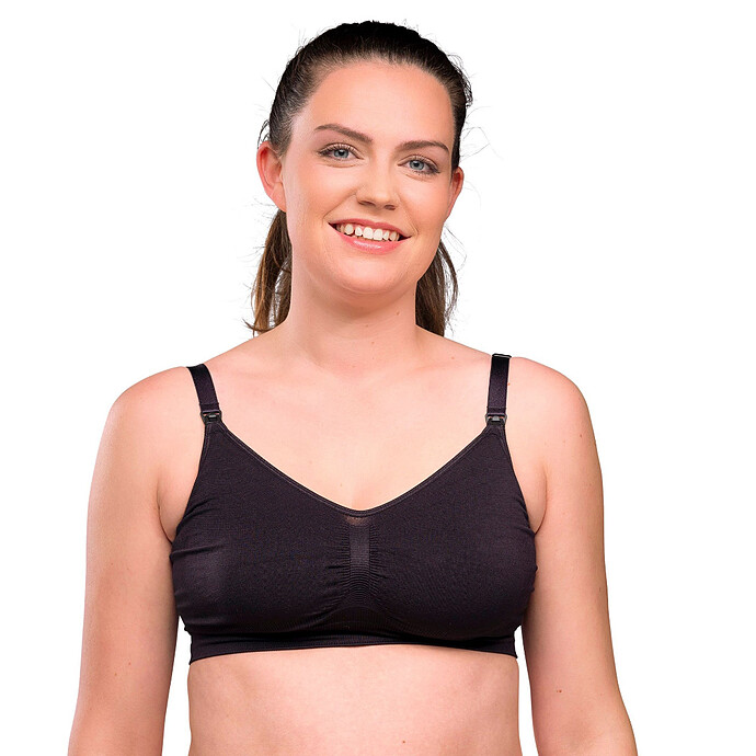Soutien-gorge de Grossesse et d'Allaitement Sans Coutures Noir - S carriwell