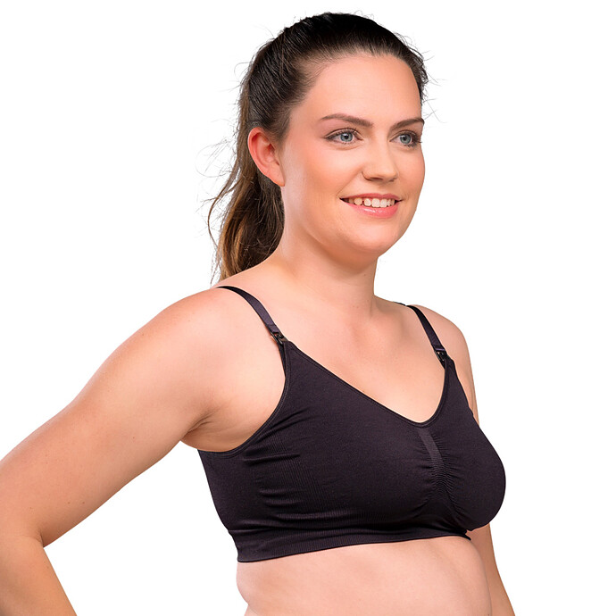 Soutien-gorge de Grossesse et d'Allaitement Sans Coutures Noir - S carriwell