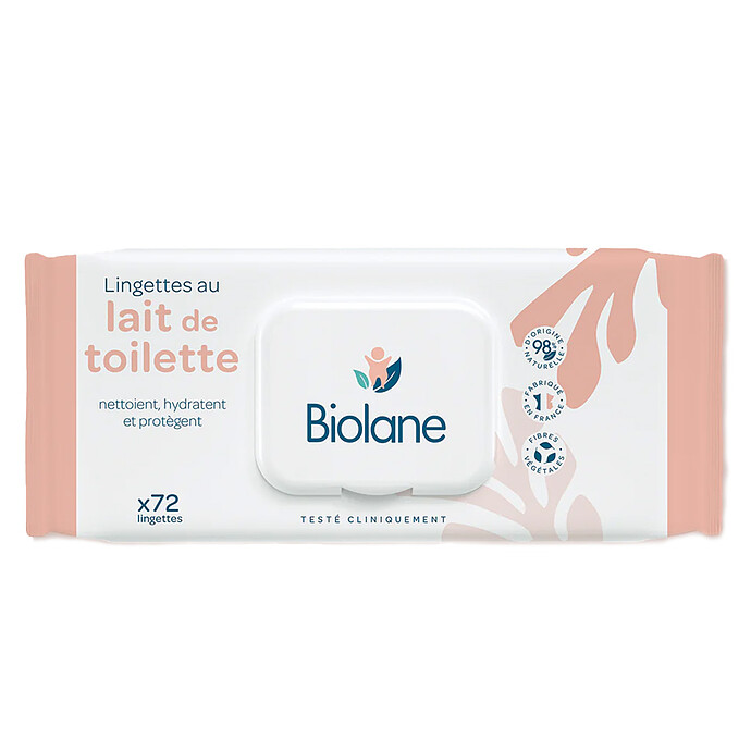 Paquet de 72 Lingettes au Lait de Toilette Biolane