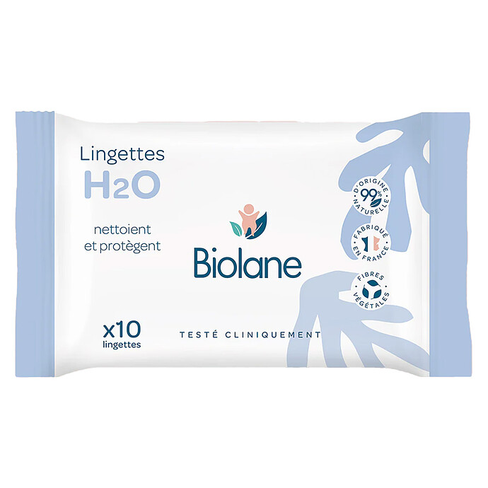 Paquet de 10 Lingettes H2O Biolane