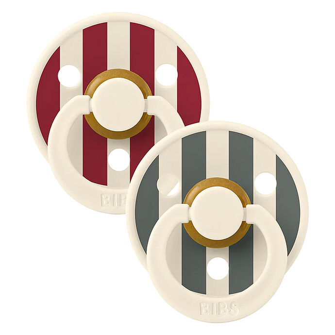Lot de 2 Tétines Rondes Bibs Studio Ruby Pin Mix - 6/18 Mois Bibs