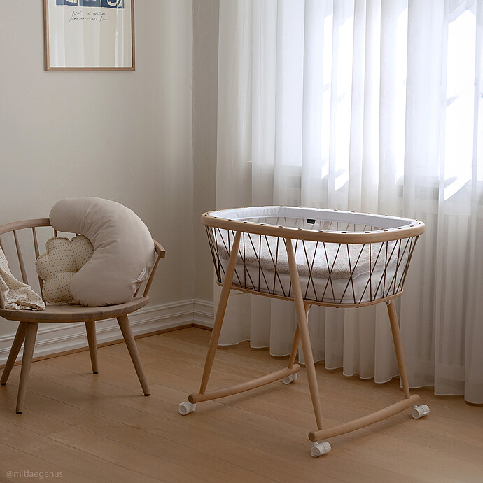 Lot de 4 Roues pour Berceau Kumi Mesh - Blanc Charlie Crane