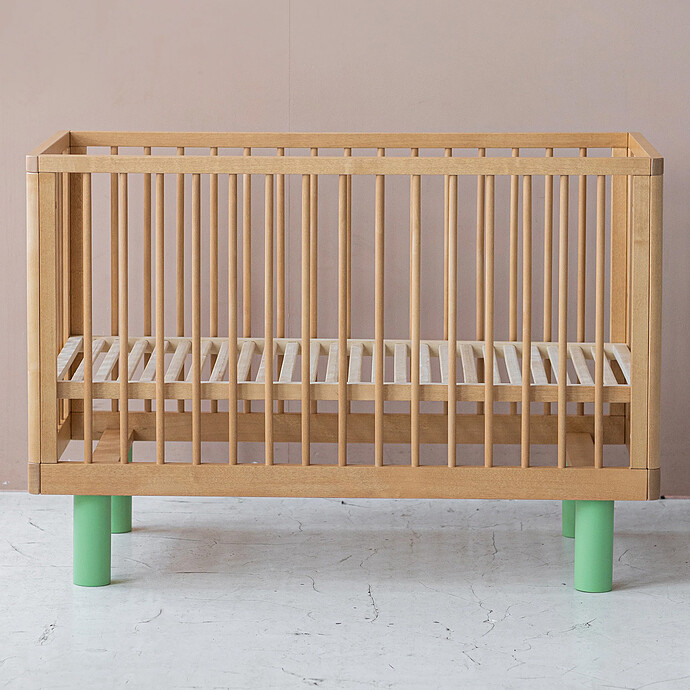 Avis Lit Bébé Evolutif Nox Bois Naturel et Vert - 60 x 120 cm