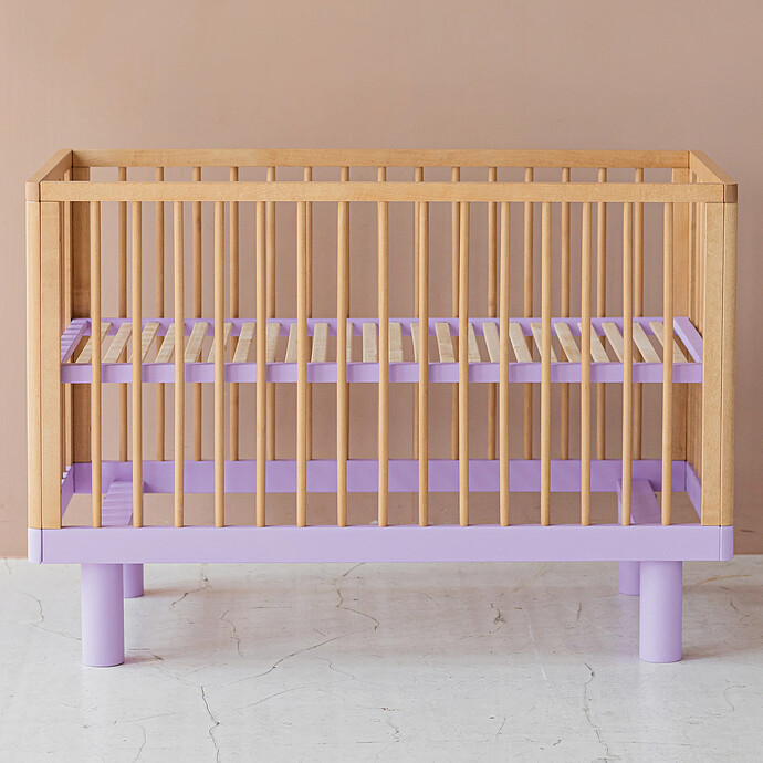 Achat Lit Bébé Evolutif Nox Bois Naturel et Lavande - 60 x 120 cm