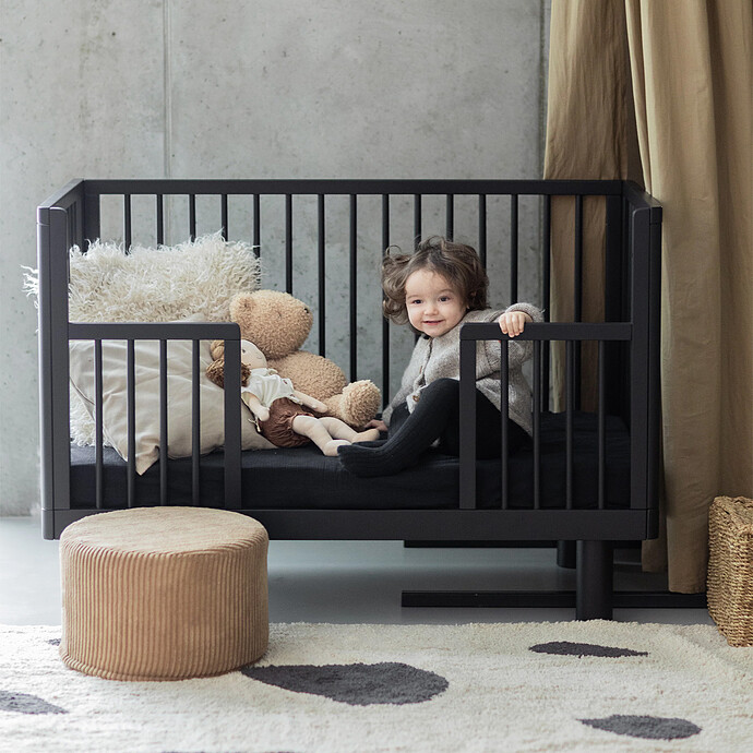 Avis Lit Bébé Evolutif Nox Noir Satin - 60 x 120 cm