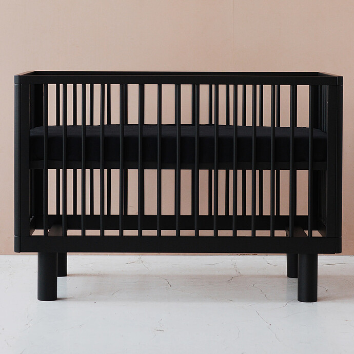 Achat Lit Bébé Evolutif Nox Noir Satin - 60 x 120 cm