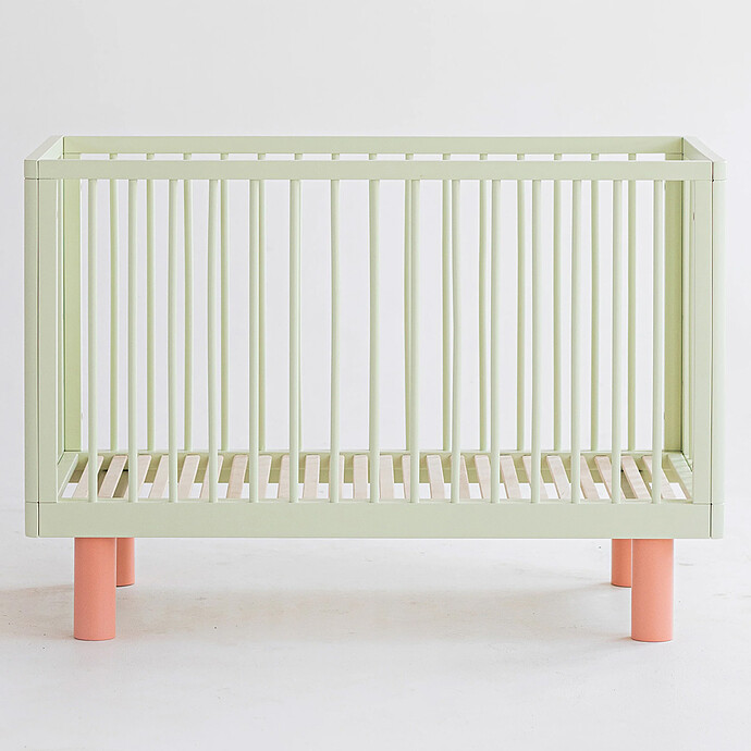 Lit Bébé Evolutif Nox Pistache et Rose - 60 x 120 cm Karl & Fric