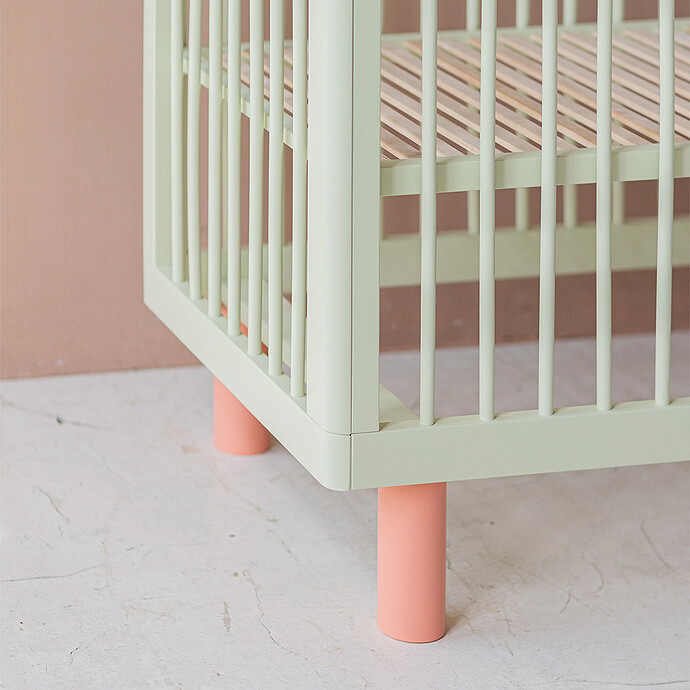 Lit Bébé Evolutif Nox Pistache et Rose - 60 x 120 cm pas cher