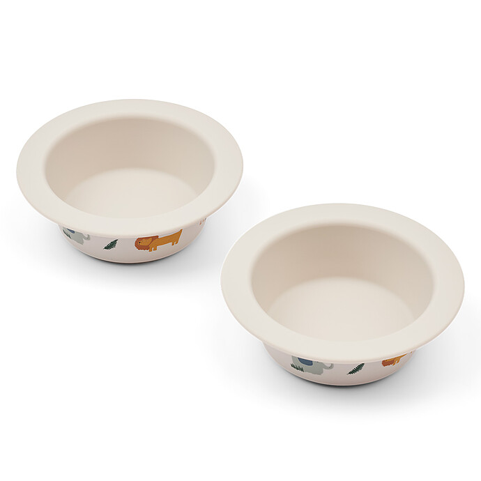 Lot de 2 Bols Ventouses Peony - Safari Sandy Mix Liewood
